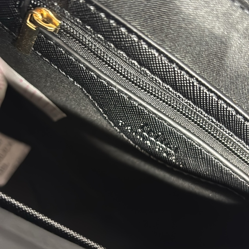 Trina Turk Black Vegan Leather double handle crossbody w/front slip pocket Bag - Picture 10 of 15